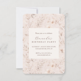 Weiche Aquarellfarben, blutneutral, beige Einladun Einladung