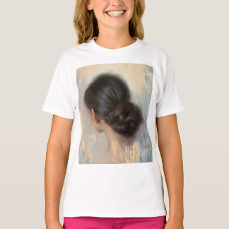 Weiche Ästhetik Frau Haar-Bun T-Shirt