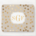 Weiche beige und goldene Glitzer City Dots Mousepad<br><div class="desc">Moderne und on-Trend Punkte von Imitaten Gold Glitzer.</div>