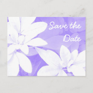 Weiche Blätter Lila "Save the Date" Postkarte
