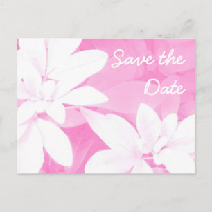Weiche Blätter Rosa "Save the Date" Postkarte