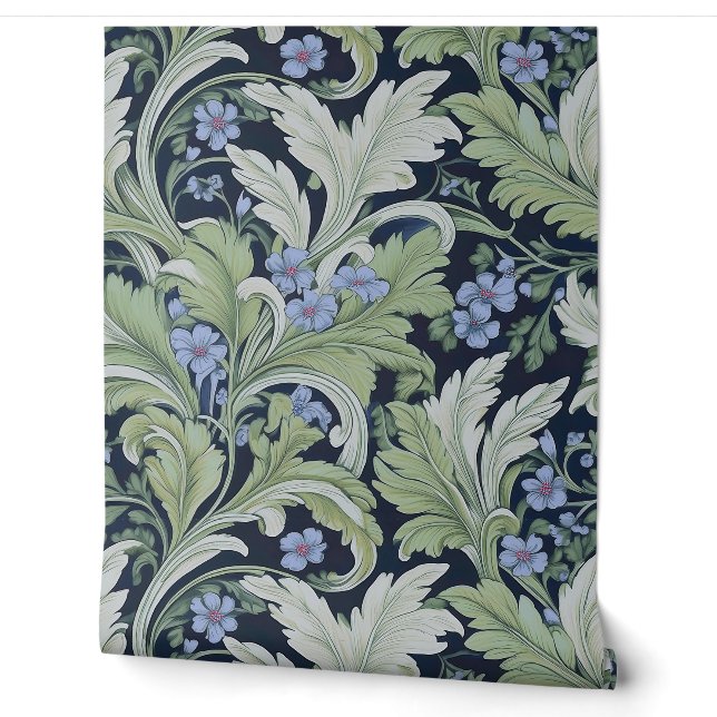 Weiche Blätter und Botanische Periwinkle Tapete (Abrollen)