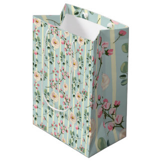 Weiche blau gestreifte Blumenverpackung Mittlere Geschenktüte