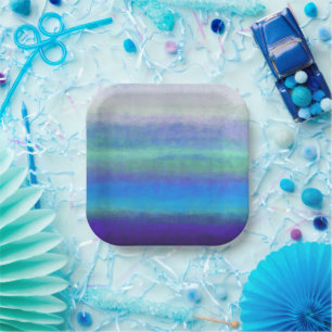 Weiche Blau- und Grüntöne Pappteller