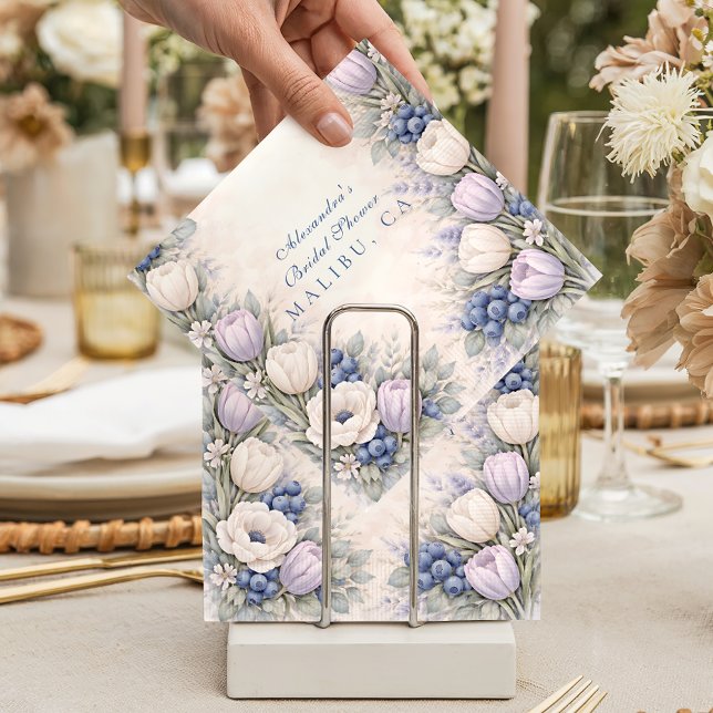 Weiche Blaubeer-Botanicals-Brautparty Serviette (Von Creator hochgeladen)