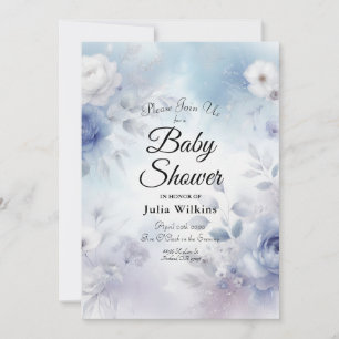 Weiche blaue Blüten und Lavendel-Mist Einladung