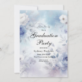 Weiche blaue Blüten und Lavendel-Mist Einladung