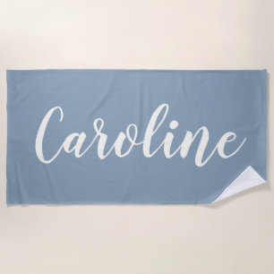 Weiche Blaue Fette Schrift Individueller Name Mini Strandtuch