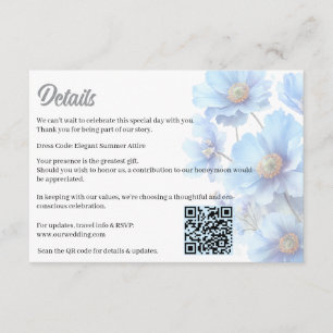 Weiche Blaue Himalaya-Mohn-Blumen-Garten-Hochzeit Begleitkarte