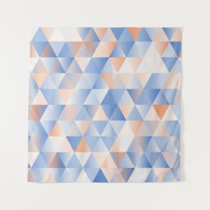Weiche Blaue Orange Dreiecke Wandteppich