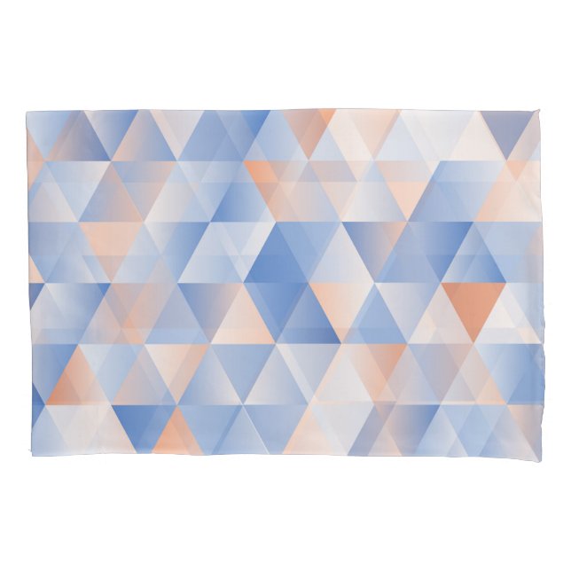 Weiche blaue Orangendreiecke Kissenbezug (Vorderseite)