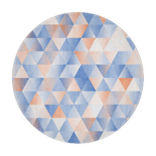 Weiche blaue Orangendreiecke Schneidebrett