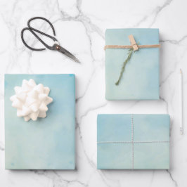 Weiche blaue und Rose-Aquarelltasche Geschenkpapier Set
