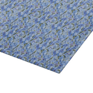 Weiche blaue Vergissmeinnicht-Blüten Schneidebrett