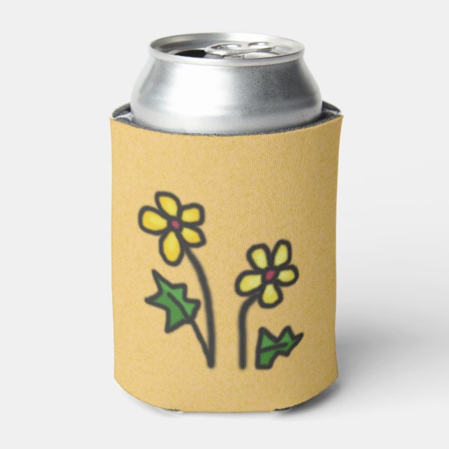 Weiche Blume gelb Dosenkühler (Kanne Vorderseite)