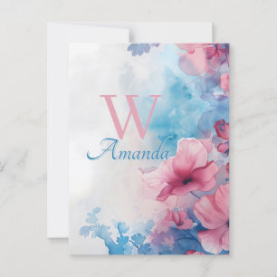 Weiche Blume in Rosa und Blau Postkarte