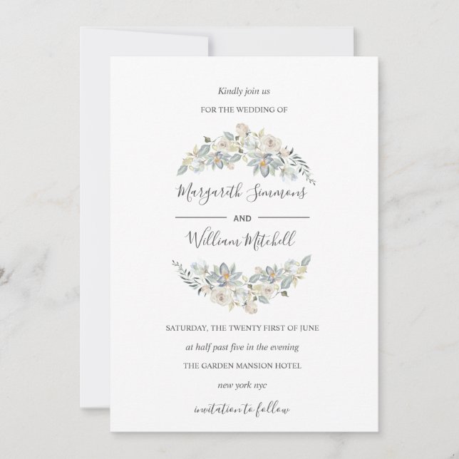 Weiche Blume mit Luftmatte Save The Date (Vorderseite)