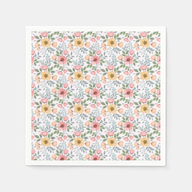 Weiche Blume Muster Napkins Serviette (Vorderseite)