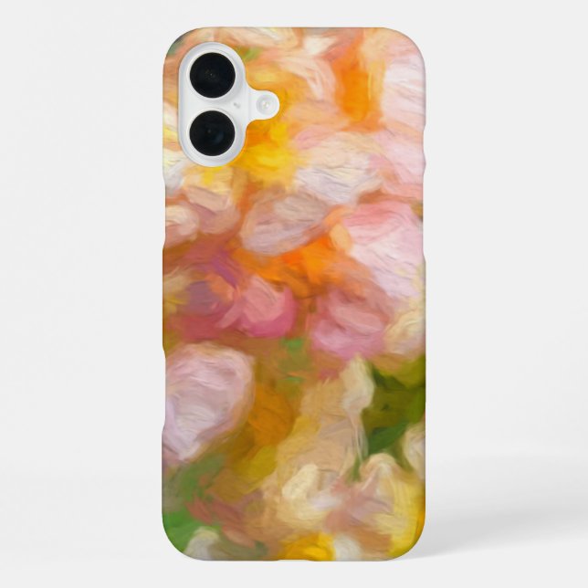 Weiche Blumen Gemalte Abstrakt  iPhone 16 Plus Hülle (Rückseite)