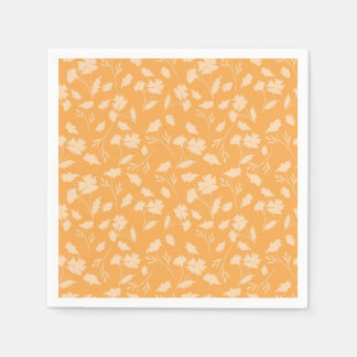 Weiche Blumenmuster auf orangefarbenem Hintergrund Serviette