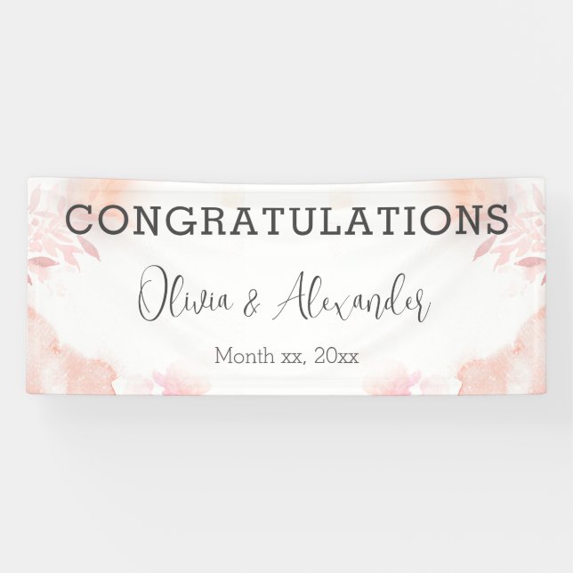 Weiche Blush Blues Blues Hochzeitsbanner Banner (Horizontal)