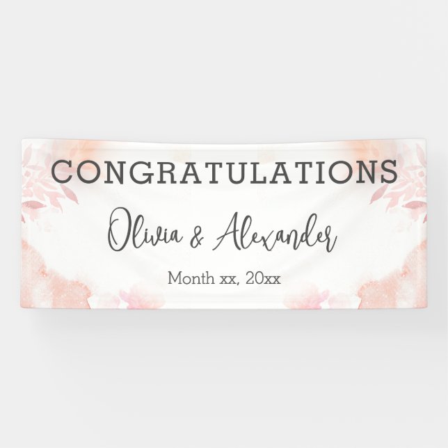 Weiche Blush Blues Blues Hochzeitsbanner Banner (Horizontal)
