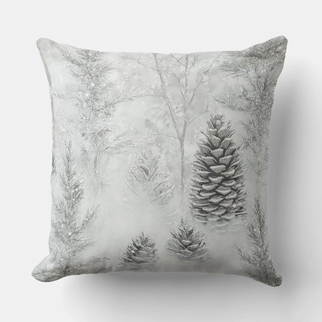 Weiche Blush Winter Wonderland Kissen (Vorderseite)