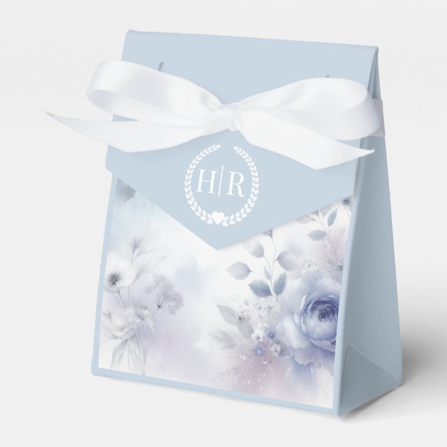 Weiche Blüten und Lavendel-Mist-Hochzeit Geschenkschachtel (Vorderseite)