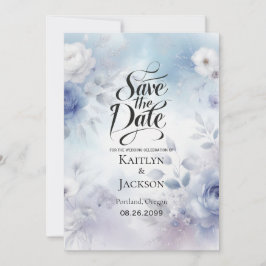 Weiche Blüten und Lavendel-Mist-Hochzeit Save The Date