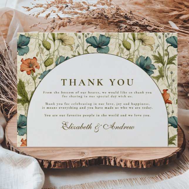 Weiche Botanische Bogen-Gartenhochzeit Dankeskarte (Von Creator hochgeladen)