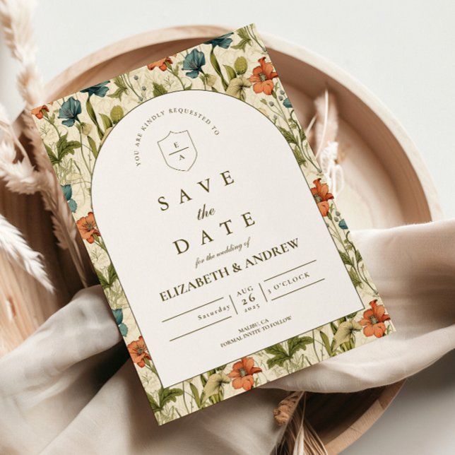 Weiche Botanische Torbogen-Gartenhochzeit Save The Date (Von Creator hochgeladen)
