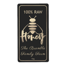 Weiche Champagner Gold 100% Rohhoney Bee Label