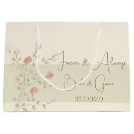 Weiche Creme rosa grün und pfirsichfarben Große Geschenktüte