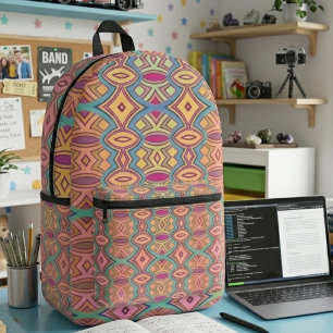 Weiche Diamant- und Oval-Symmetrie Bedruckter Rucksack