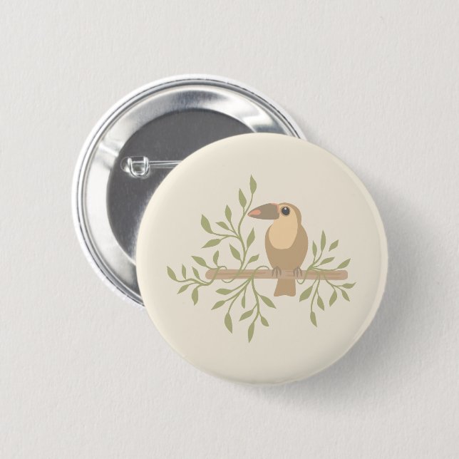  Weiche Dschungel Frösche & Vögel Button (Vorne & Hinten)
