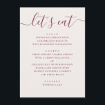 Weiche Elfenbein Hochzeit. Moderne Schrift Empfang Menükarte<br><div class="desc">Eine minimalistische Hochzeits-Menükarte, die Ihre Empfangs-Dinnerparty auf klare und elegante Weise präsentiert. Auf einem weichen elfenbeinfarbenen Hintergrund mit zurückhaltender Beerrosen-Typografie kombiniert das Layout eine Schreibschrift-Überschrift mit strukturierten Menüabschnitten. Jeder Gang ist für eine einfache Lesbarkeit angeordnet, sodass die Gäste schnell sehen können, was serviert wird. Die Balance zwischen Schreibschrift und sauberer...</div>