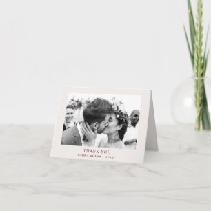 Weiche Elfenbein-Klassische Hochzeit Formal Foto Dankeskarte