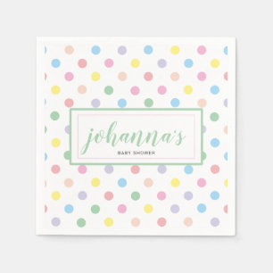Weiche Farb-Punkte Baby Shower Papier Serviette