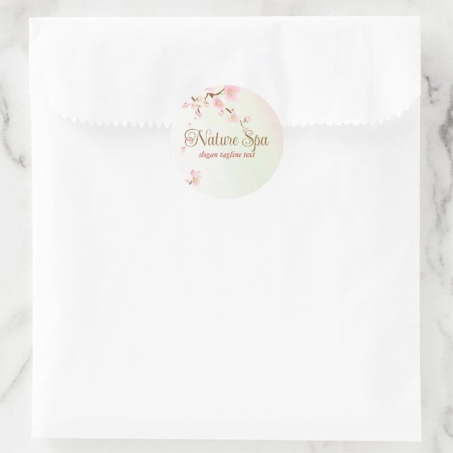 Weiche Farben Kirschblüte Hintergrund Natur Wellne Runder Aufkleber (Tasche)