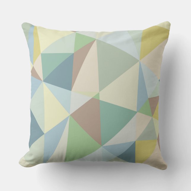 Weiche Farben Modernes geometrisches Muster Kissen (Vorderseite)