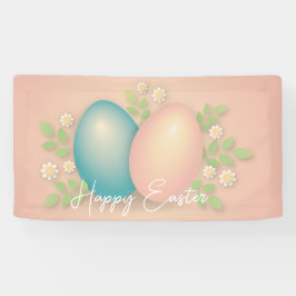 Weiche Farben Osterei und Frühlingsmilch Blume Banner