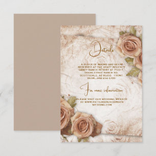 Weiche farbige Rose Hochzeit Begleitkarte