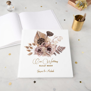Weiche farbige Rose Hochzeit Gästebuch