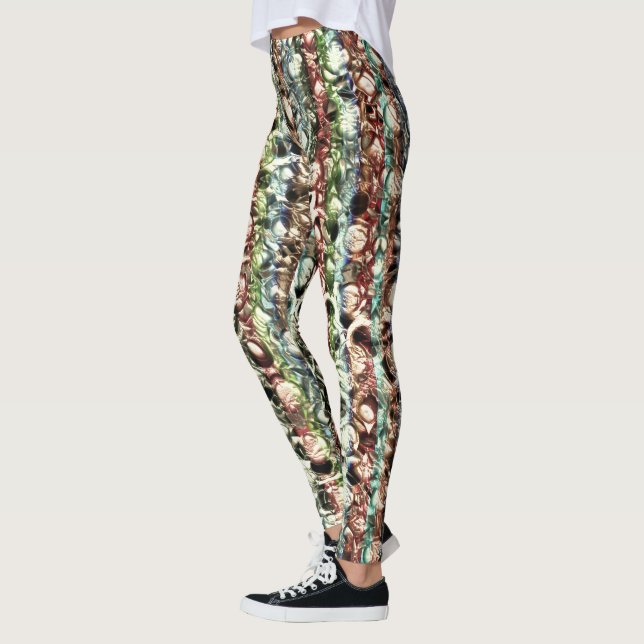 Weiche Farbtextur mit einem Ton aus Grauglas Leggings (Links)