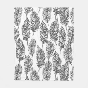 Weiche Federn Doodle Fleecedecke