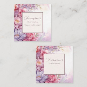 Weiche feminine Blumenmuster winzige Blume Quadratische Visitenkarte