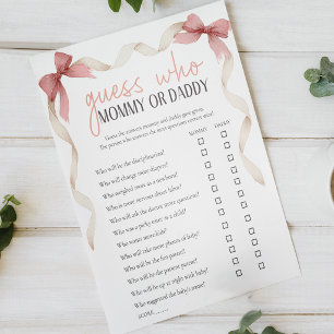 Weiche florale Baby Shower Game für Mama oder Papa Poster