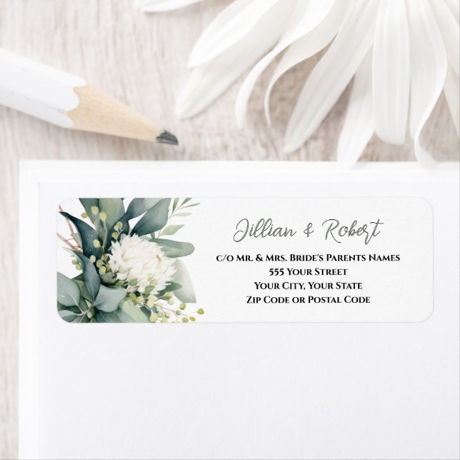 Weiche Florale Grünzeug Hochzeit Rücksendeadresse  (Insitu)