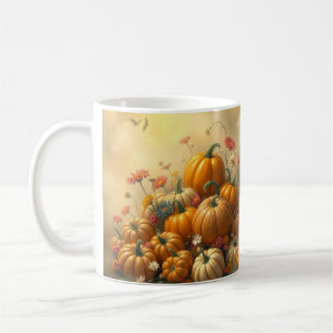 Weiche florale Kürbisse Kaffeetasse