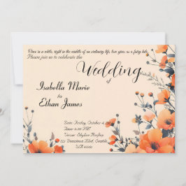 Weiche florale romantische Hochzeitsinspektion Einladung